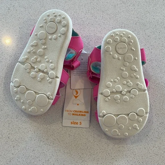 NWT Carter’s Everyday Unicorn Pink Sandals Size 5 - Picture 6 of 7